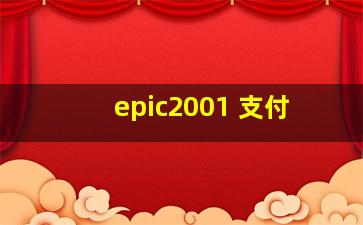 epic2001 支付